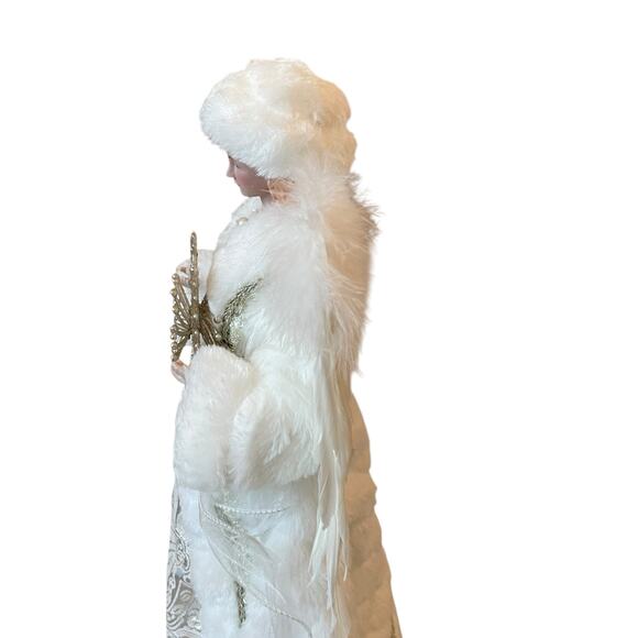 Christmas Angel Tree Topper 16in White & Gold Holiday Glam 34th & Pine NEW - Picture 9 of 10